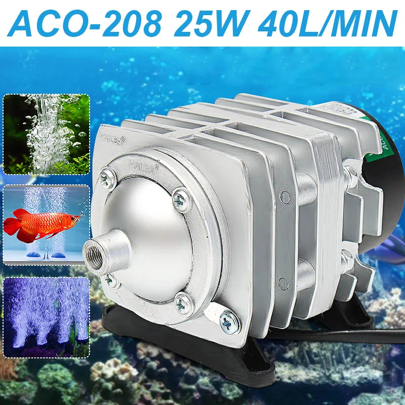

Hailea ACO-208 308, 220 В, внешний высокомощный Магнитный воздушный насос переменного тока, фотонасос, компрессор для насоса воздушного аэратора пруда