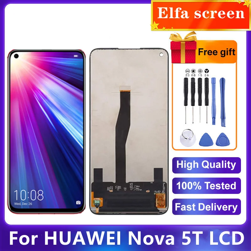 

ЖК-дисплей для Huawei Nova 5 T, сенсорный экран с рамкой для замены для Nova 5 t, 5 t, YAL-L21 L61A, L61D, L71A, ЖК-экран