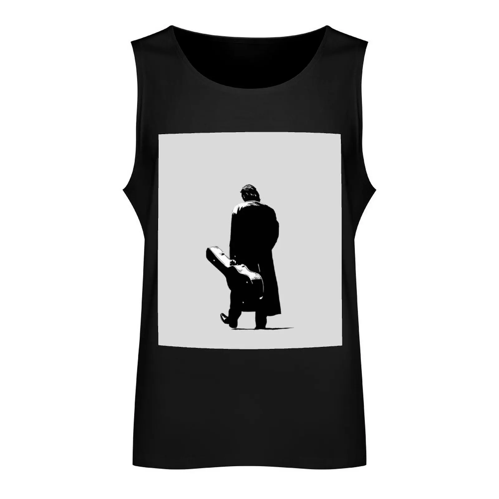 Johnny Cash силуэт FanArt майка аниме топ без рукавов быстросохнущая футболка мужская