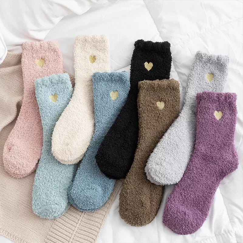 

Women Winter Warm Woolen Socks Lovely Casual Plush Keep Warm Sleep Home Floor Sock Coral Fluffy Feet Warmer Accessary