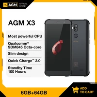 OFFICIAL AGM JBL Cobranding 5 99 6G 64G NFC Smartphone 4100mAh IP68 Android 8 1 Mobile phone SDM845 Quick Charge Cellphone
