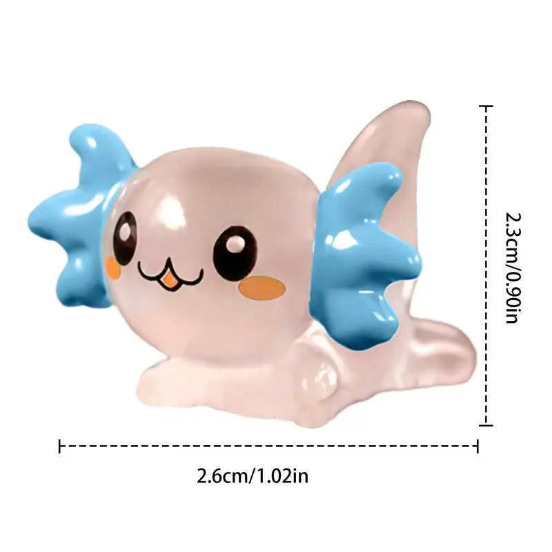 Миниатюрные фигурки аксолотля мультяшные аквариума из смолы украшения в темноте