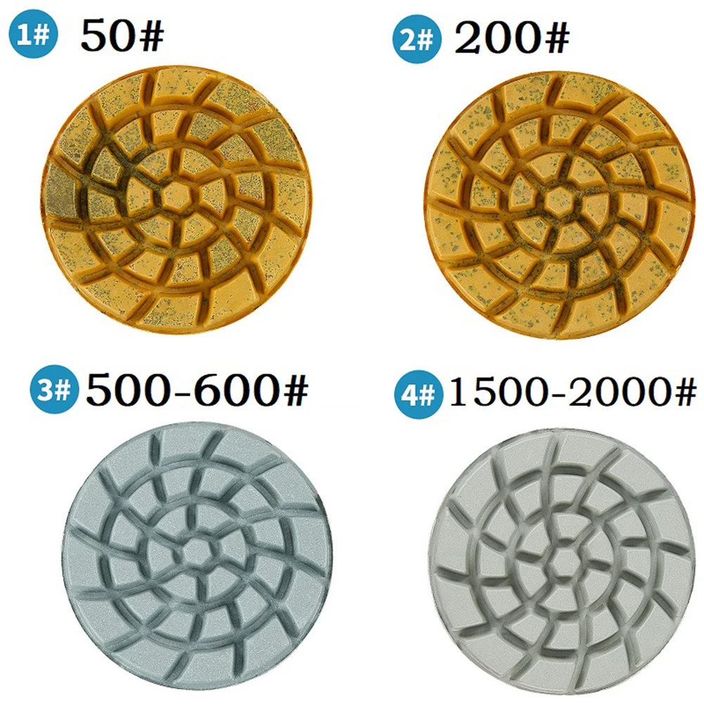 

1PC 4 Inch 100mm Dry/wet Diamond 4 Step Polishing Pads Granite Polishing Tool Grinding Discs Buffing Pads