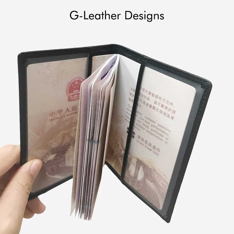 Genuine Leather Travel Passport Covers Sheepskin Leather Passport Holder Folder