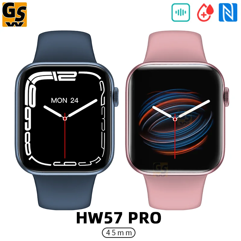 

2022 Smart Watch Serie 7 IWO HW57 Pro NFC Wireless Charging Dial Call 1.77inch watches For Men Women sport smartwatch PK W37 Pro