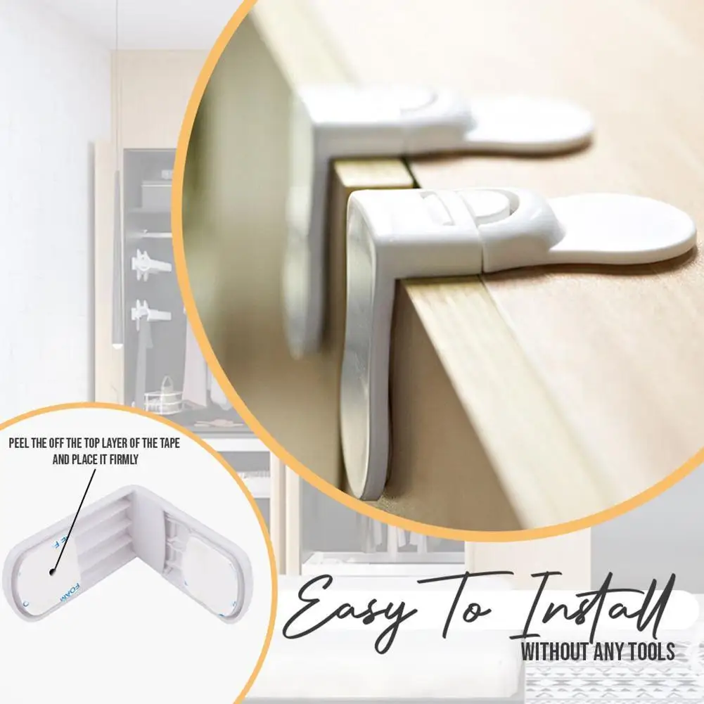 

Baby Safety Drawer Lock Anti-Pinching Hand Cabinet Drawer Locks Plastic White Safety Buckle for Children Kids Protection
