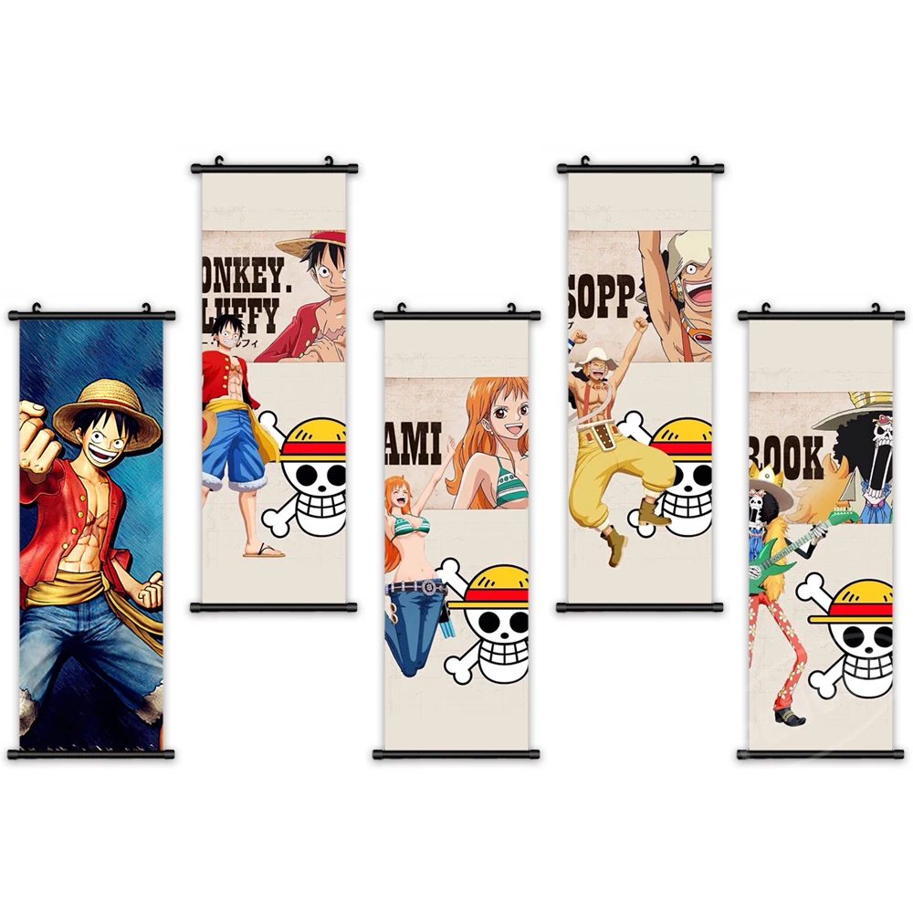 

Wall One Piece Artwork Anime Canvas Mural Pictures Nami Painting Print Luffy Poster Usob Plastic Hanging Scrolls Home Decoration