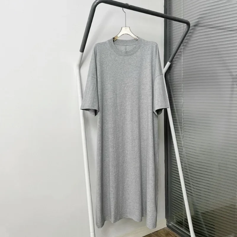 Женское трикотажное платье-футболка с поясом на резинке