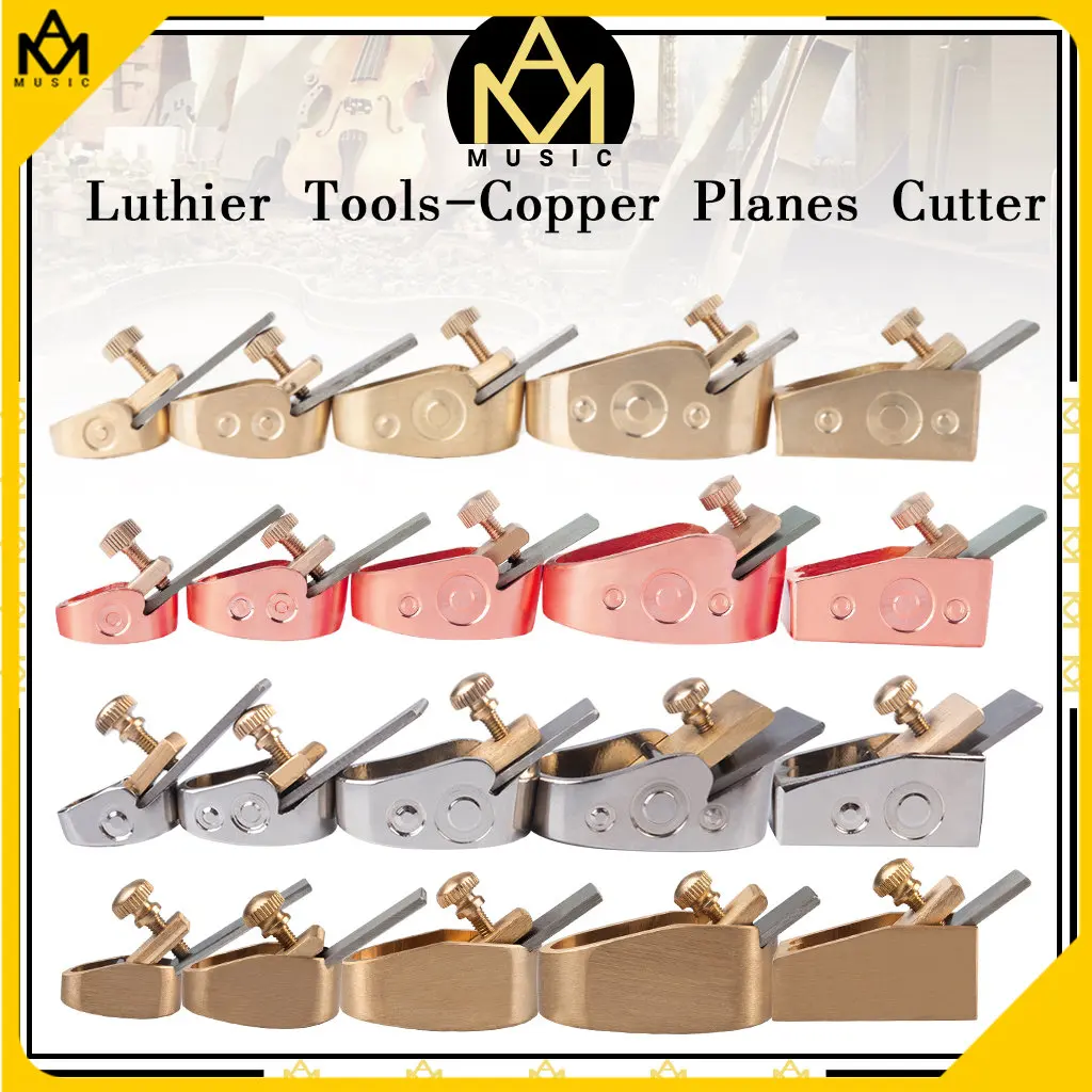 

5 pcs Woodworking Finger Plane Cutter Mini Copper Plane Stainless Steel Luthier Tool Set For DIY Violin Viola Cello