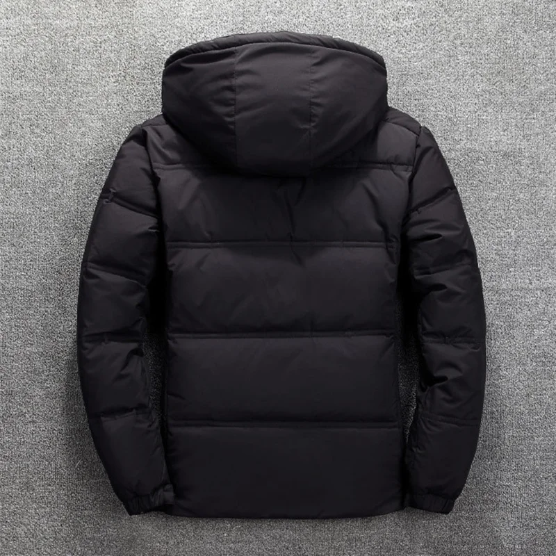2022 Quality Brand Men Down Jacket Slim Thick Warm Solid Color  Hooded Coats  Fashion Casual Down Jackets Male  Men Winter Coat