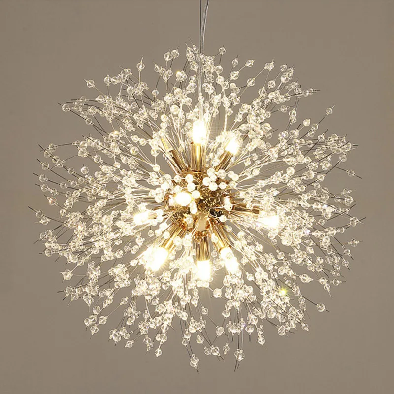 

Modern Led Chandelier Lighting Lustre Clear Crystal Starburst Hanging Lamp Bedroom Light Living Room Decoration Pendant Foyer