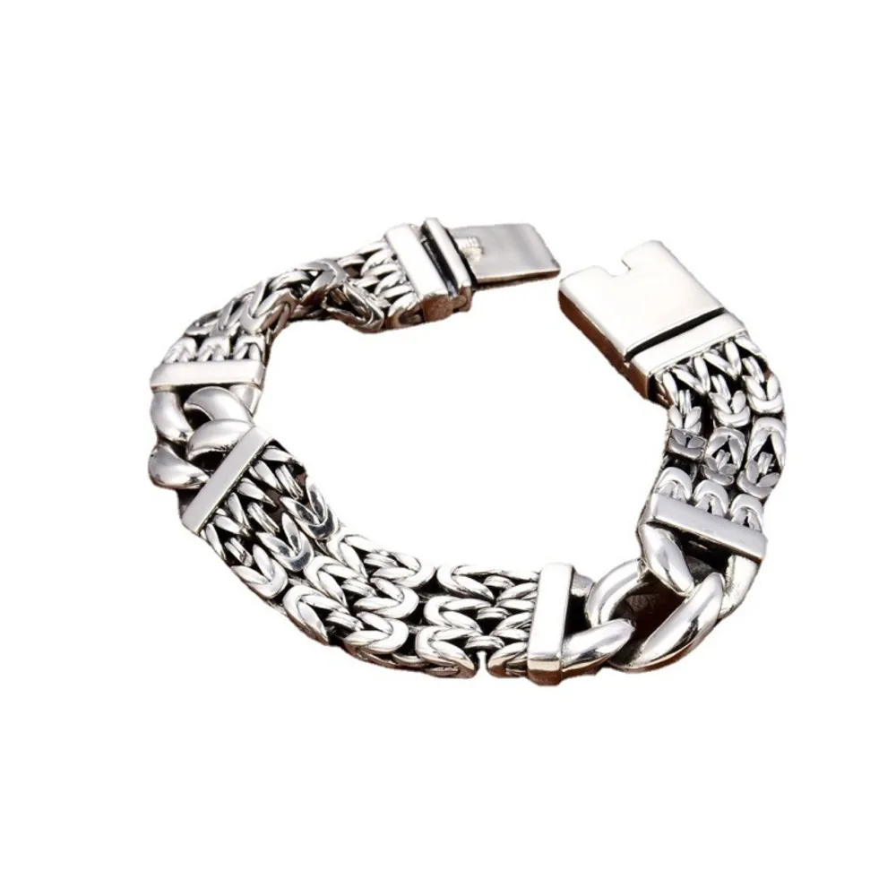 Настоящая твердая цепочка из стерлингового серебра 925 пробы для мужчин Lucky Three