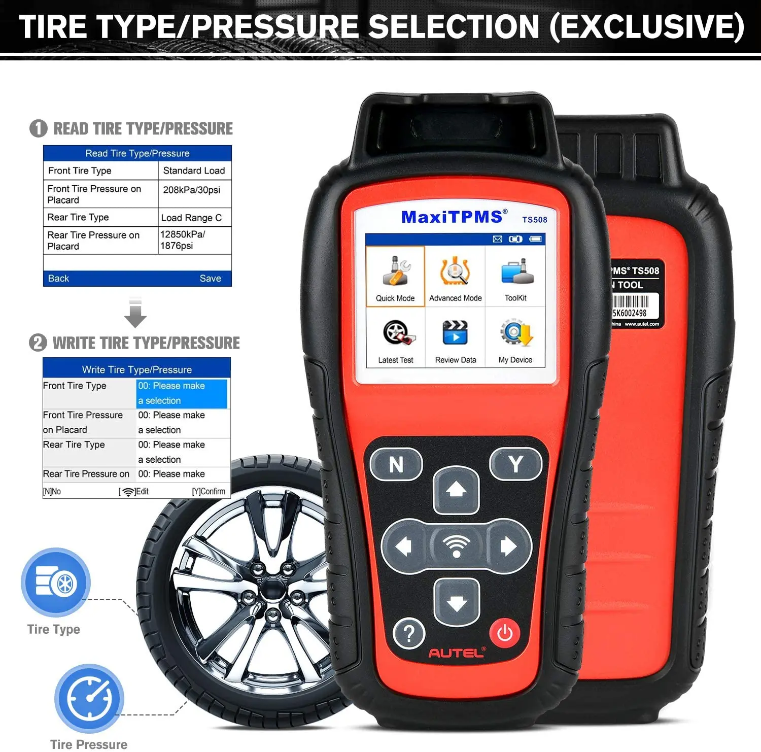 Autel MaxiTPMS TS508WF 4 шт. MX-сенсоры Progarmmer TPMS Диагностический инструмент сброса