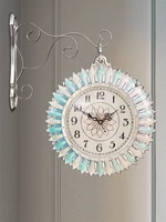 16inch 360%c2%b0 rotating mute double sided wall hanging clock personality quartz wall watches modern creative resin wall clock decor