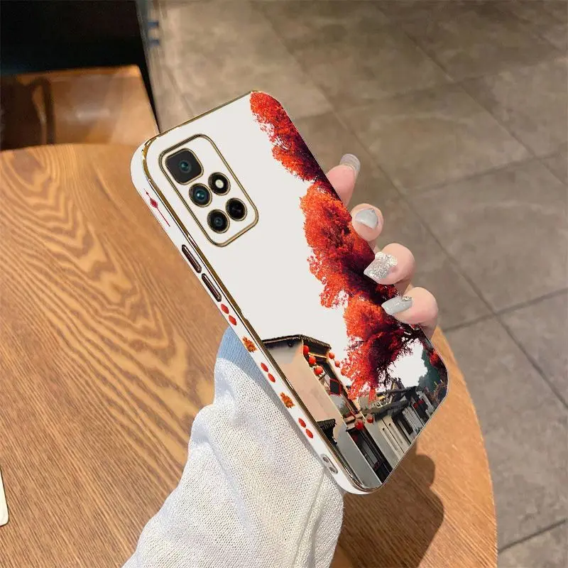 Maple Station Luxury Plating Phone Case For Xiaomi Redmi 10 10A 12C 9 10C 9T 9A A1 9C Cover