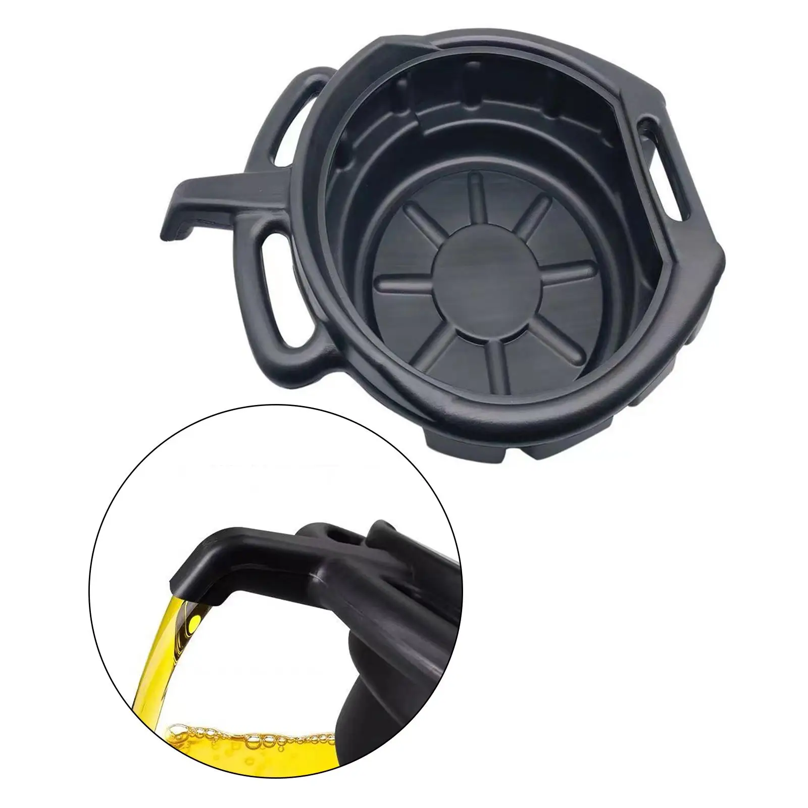 

Oil Drain Container Can Easy to Use PP 10L Waste Engine Oil Collector Fluted Collect Pan for Workshop Truck Garage Car