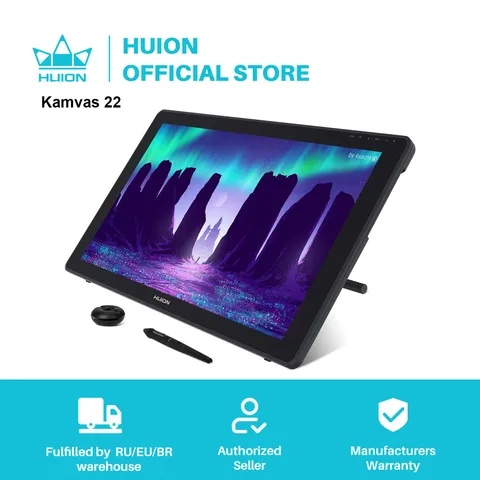 Графический планшет HUION Kamvas 22, 21,5 дюйма, антибликовый экран 120% s, RGB, Windows, Mac и Android