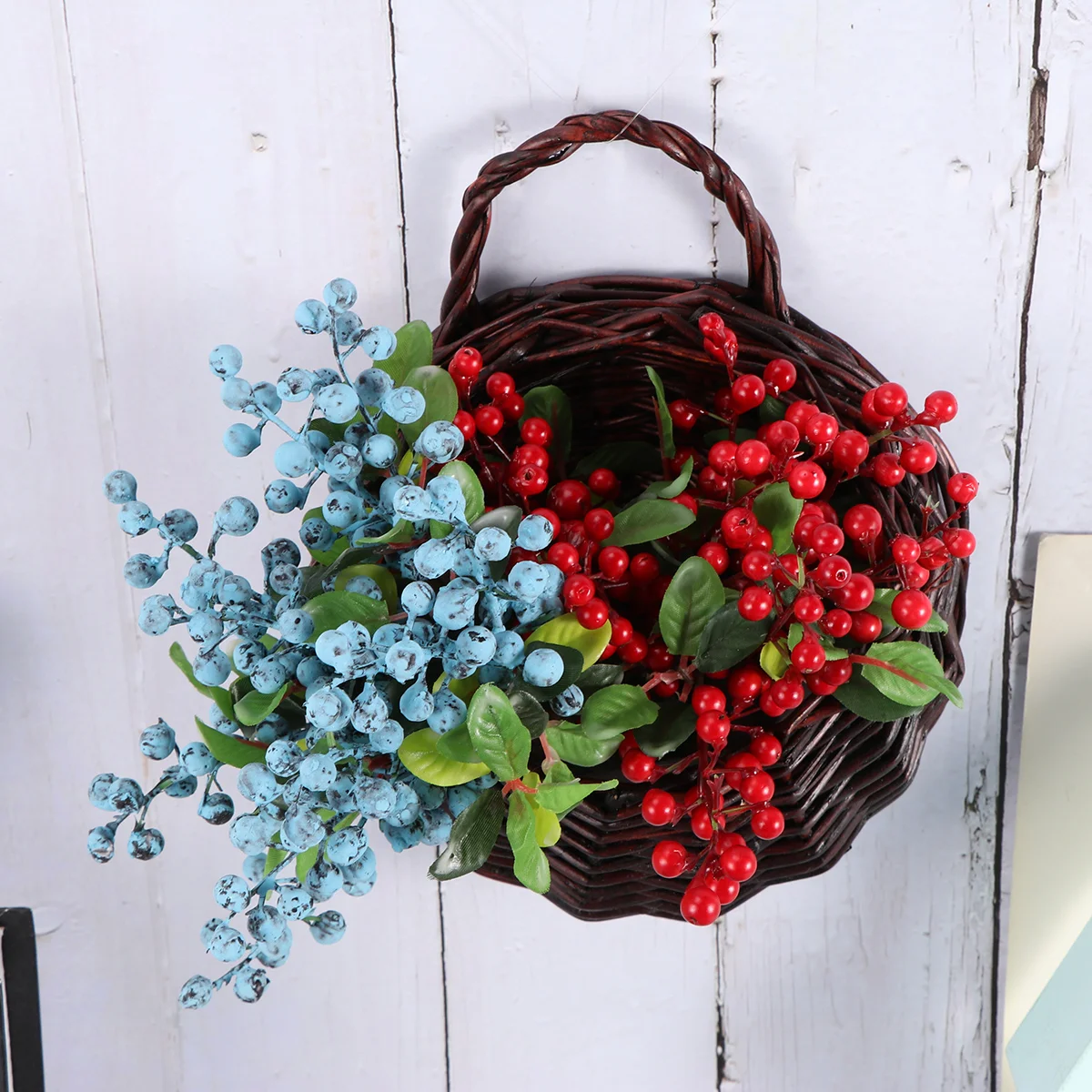 

Home Décor Hanging Planter Pots The Fence Rattan Wall Planter Woven Basket Bamboo Rattan Wall Planter Dried Flower Bucket
