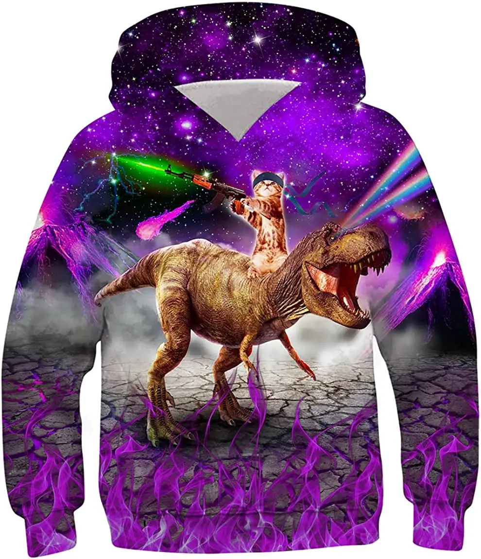 

Winter New Fashion 3D Dinosaur Print Hoodie