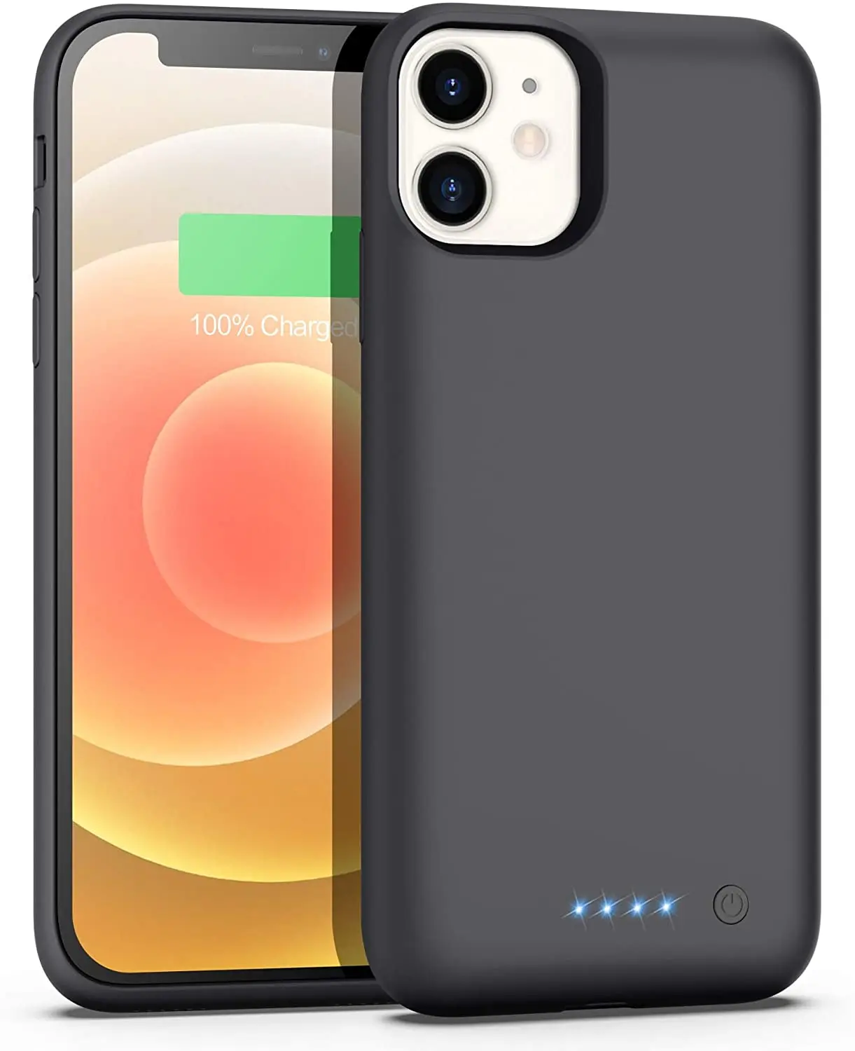 

Чехол для аккумулятора для iPhone 12mini [5,4 дюйма], портативный зарядный чехол Feob на 5800 мач, удлиненный аккумулятор для iPhone 12mini-черный