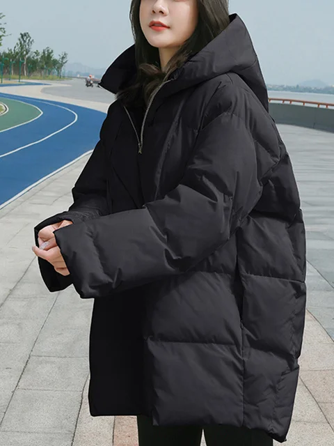 

Женская Осенняя куртка-оверсайз с капюшоном, свободного покроя