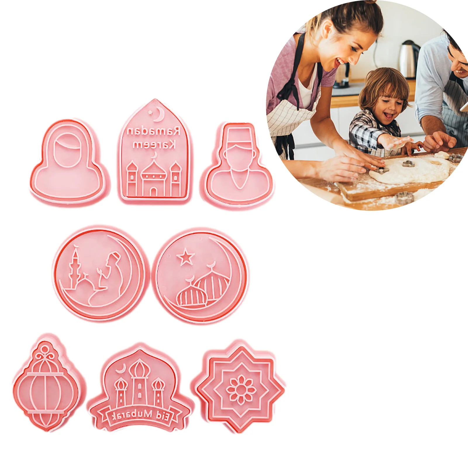 

8 PCS Biscuit Cutter Set Islamic Ramadan Cookie Cutters Eid Mubarak Cookie Cutters Molds For Eid Mubarak Decor Muslim Party