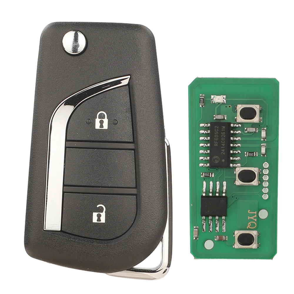 

Jingyuqin VA2 433 МГц FSK дистанционный складной 2/3 кнопки корпус автомобильного ключа для Toyota COROLLA PRADO RA4 Levin 2018+