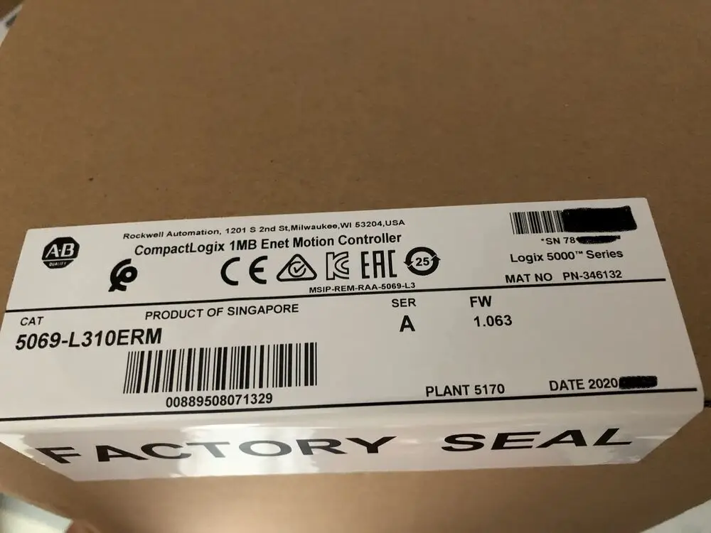

Компактный контроллер движения 5069-L310ERM /A GuardLogix 1MB PLC EtherNet/IP герметичный контроллер движения