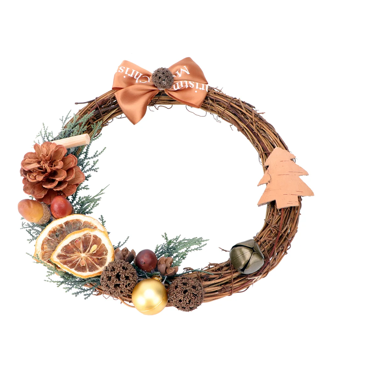 

1Pc Christmas Wreath Party Garland Decoration Wreath Ornament Wreath Pendant