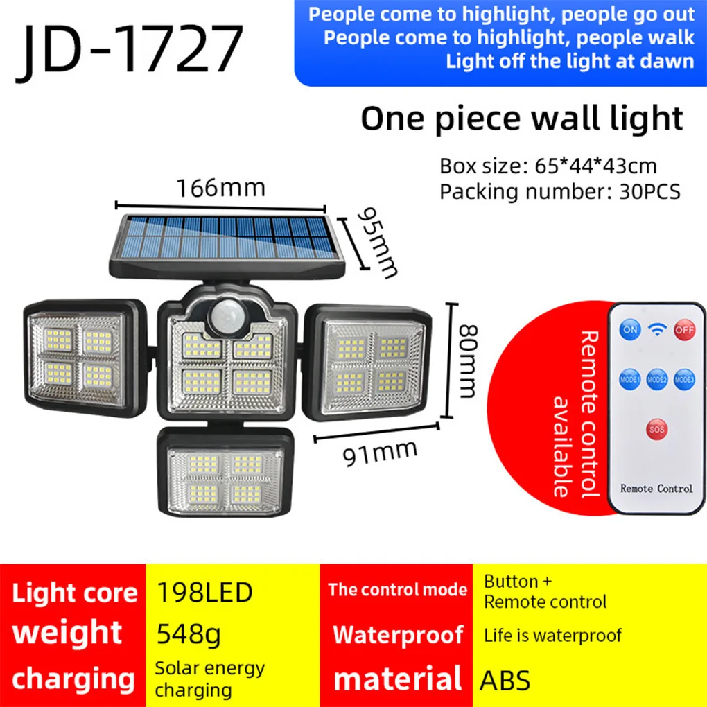 

Home Solar Powered Light Outdoor Courtyard Patio Garden Landscape Pathway Remote Control Wall Mounted Lamp Spotlight Type 1