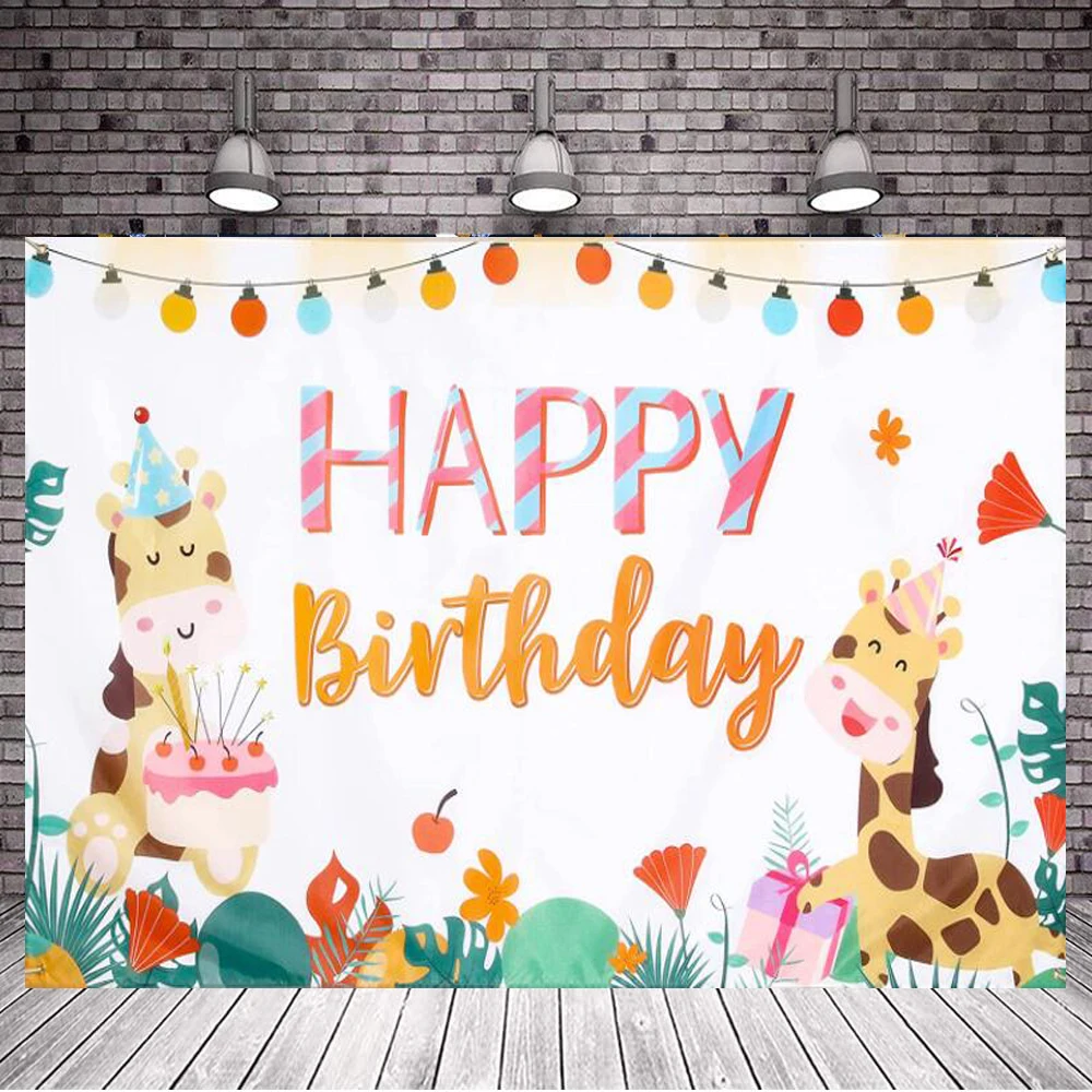 

Фон для фотосъемки на день рождения, баннер, животное, жираф, лес, тематический фон для лесной вечеринки, большой двор, знак, декор для детей