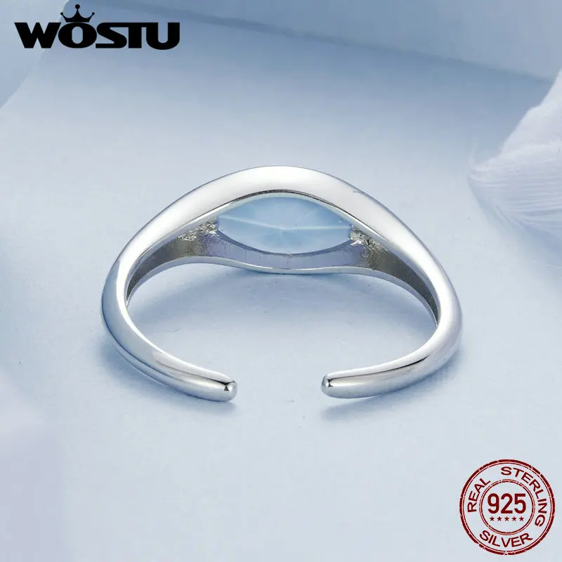 WOSTU Оригинальное кольцо из стерлингового серебра 925 пробы с застежкой на глаза