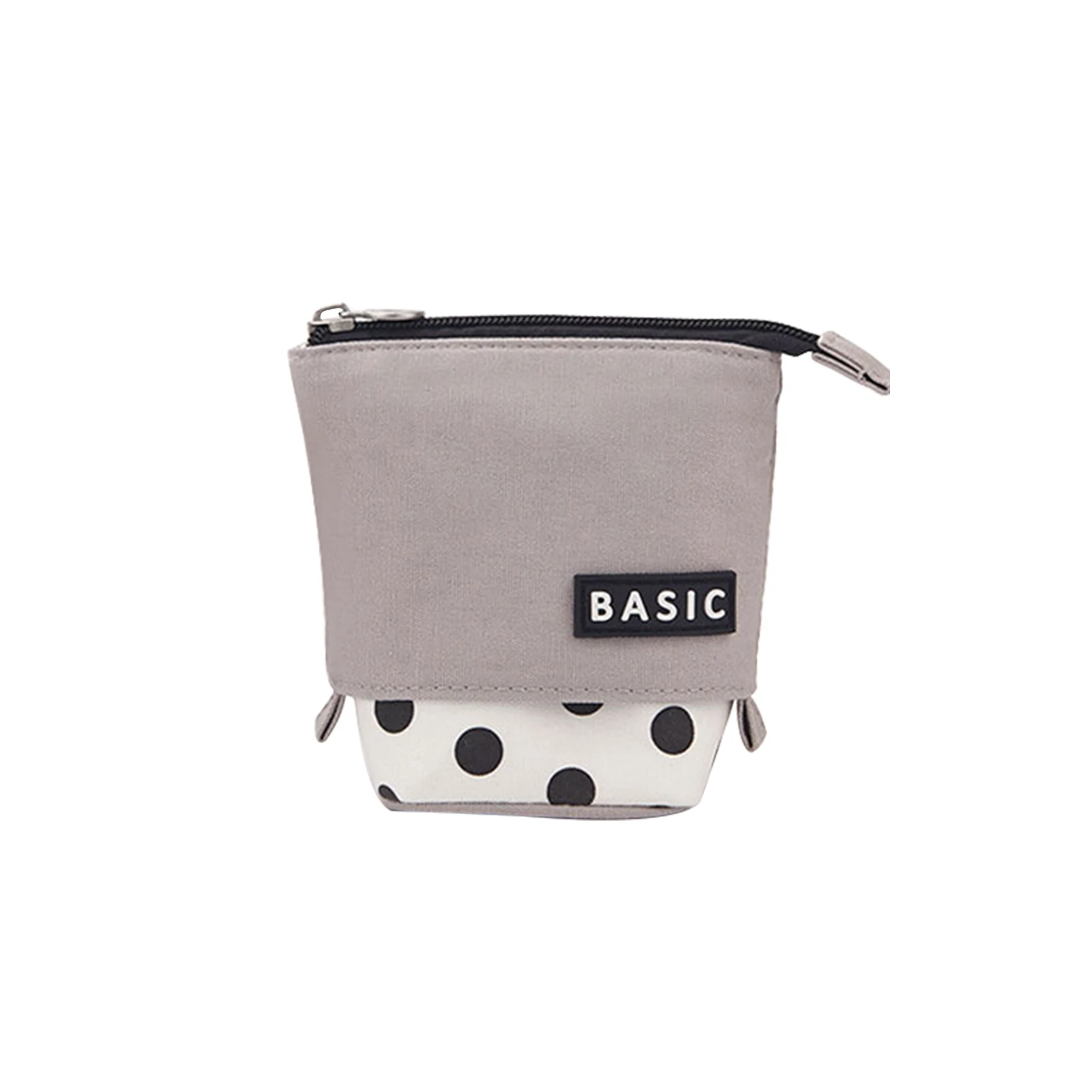 

Cute Pen Bag Canvas Storage Large Capacity Foldable Box Portable Home Practical For Students Wave Point Zipper Closure Desktop