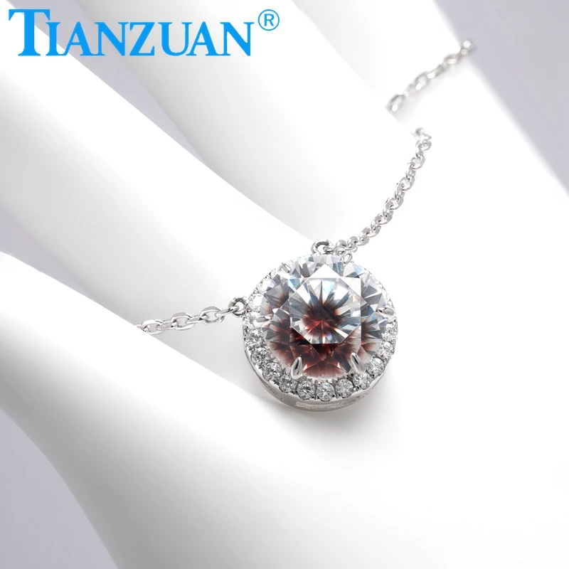 Hot Sale 10mm Eye Shape Zircon Pendant Blood Zircon Side Stone Moissanite 925 Silver Jewelry Necklace For Women Jewelry Gift