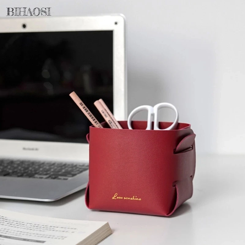 

Кожаный ящик для хранения ключей для крыльца, складной настольный органайзер для косметики для спальни, складские принадлежности, корзина ...