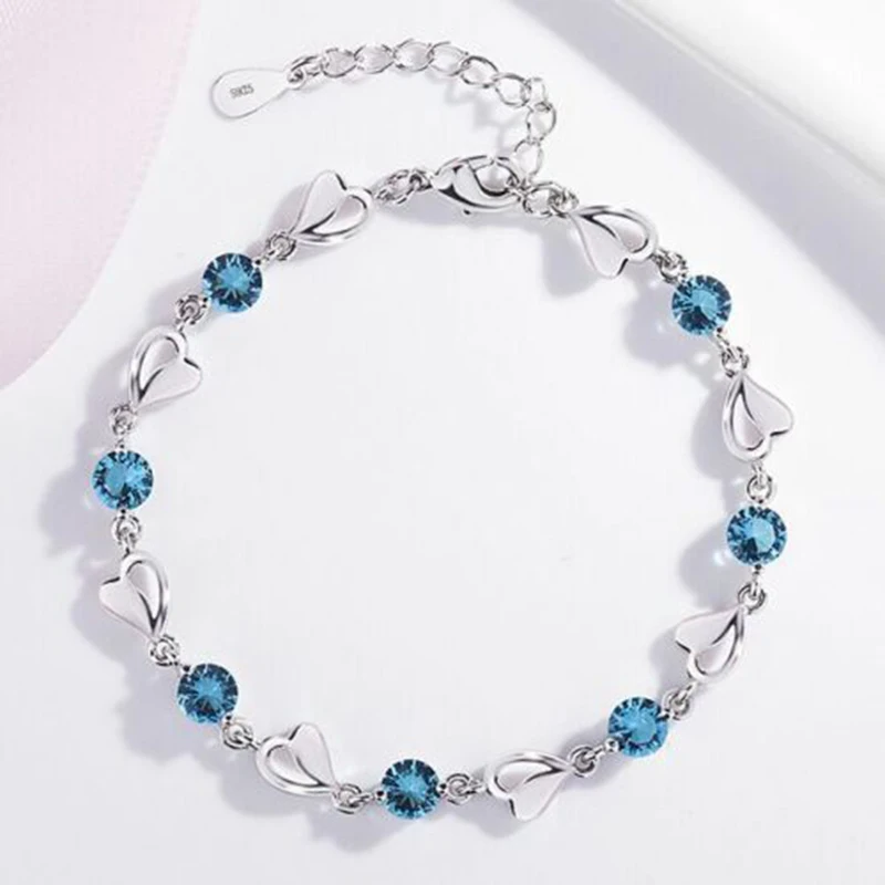 

Женский браслет из серебра 925 пробы, с подвеской в виде сердца