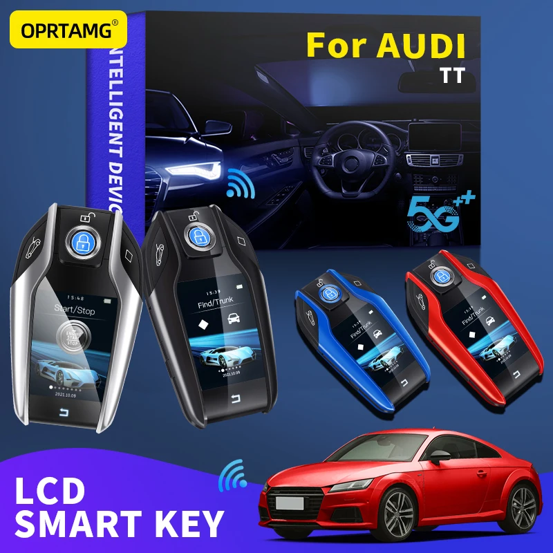 

OPRTAMG For AUDI TT 1994 1995 1996 1997 1998 1999 2000 2001 2002 2003 2004 2005 2006 2007 2008 2009 2010 Smart LCD Key Keychain