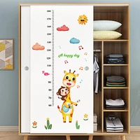 giraffe monkey wall stickers height measure for kids rooms nursery room decor art wall decals self adhesive animals wallpapers