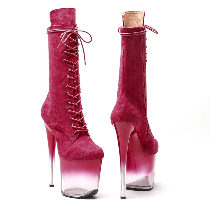 Leecabe  20CM/8inches suede Upper Pole dancing shoes High Heel platform Pole Dance boot