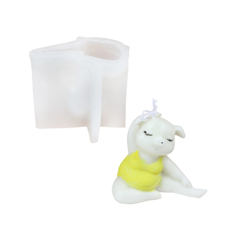 

N1HE Animal Yoga Pig Epoxy Resin Mold Jewelry Pendant Mold Casting Accessories Jewelry Making Accessories