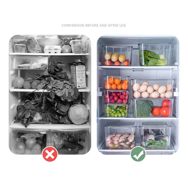 whyy transparent refrigerator organizer food storage boxes egg box fresh keeping with cover for kitchen tool gadgets accessories free global shipping