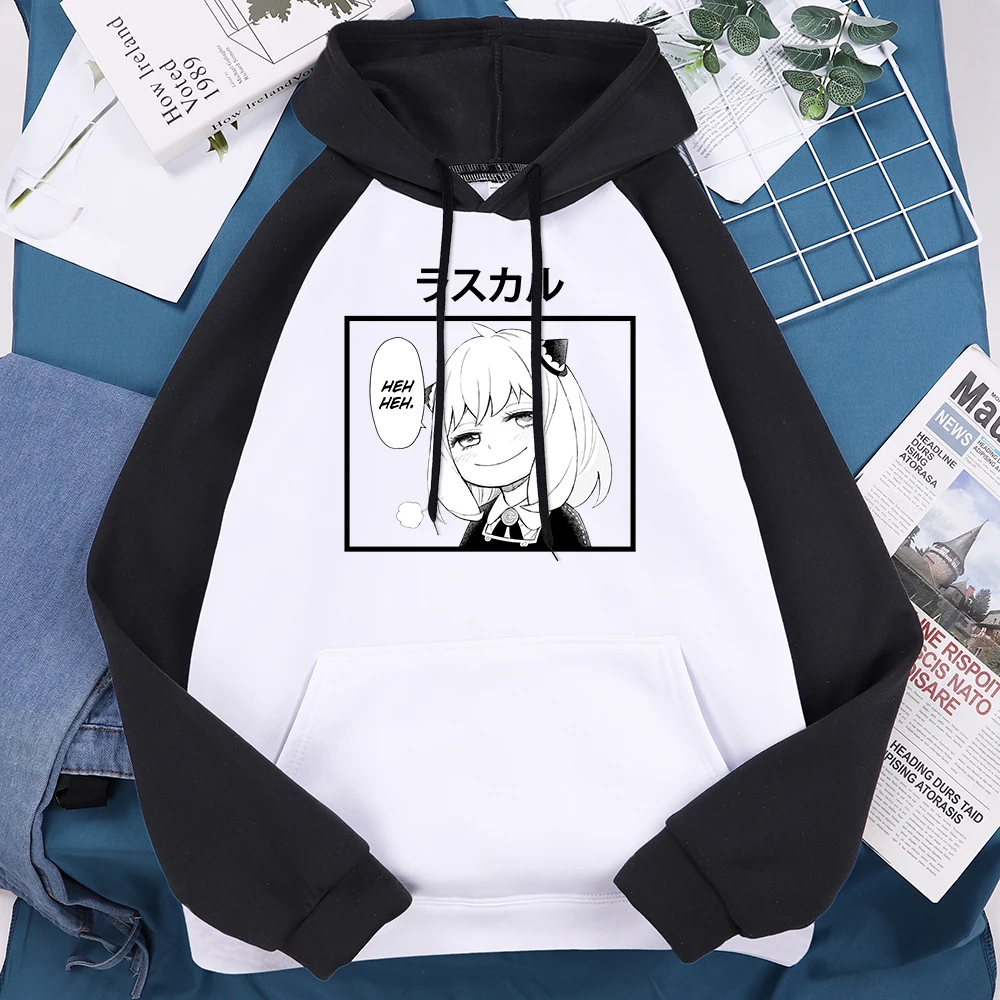 

Anya Forger Spy X Family Prints Woman Tops Casual Autumn Raglan Clothes Fashion Pocket New Hoody Oversize Crewneck Sweatshirt