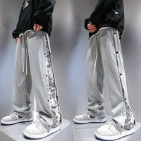 joggers men casual loose sweatpants both side printing male street wear pants daily outdoor shopping indoor office work clothes