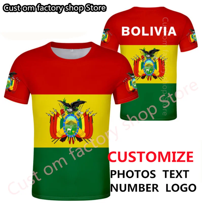 

BOLIVIA t shirt diy free custom made name number bol country t-shirt bo nation flag spanish college bolivian print photo clothes