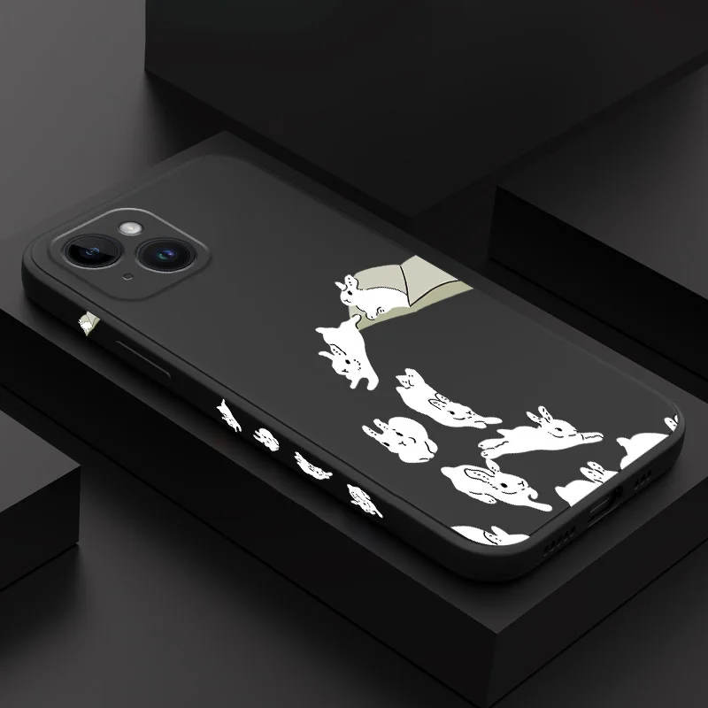 

Book Bunny Phone Case For iPhone 14 13 12 11 Plus Pro Max Mini X XR XS SE2020 8 7 6 6S Plus Liquid Silicone Cover