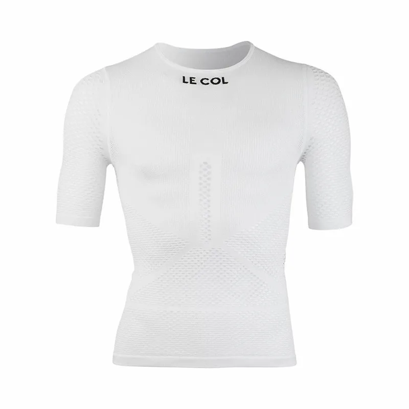 

Unisex Pro Mesh Short Sleeve Base Layer Superlight quick-drying cycling underwear outdoor sports Bike shirt men white/black