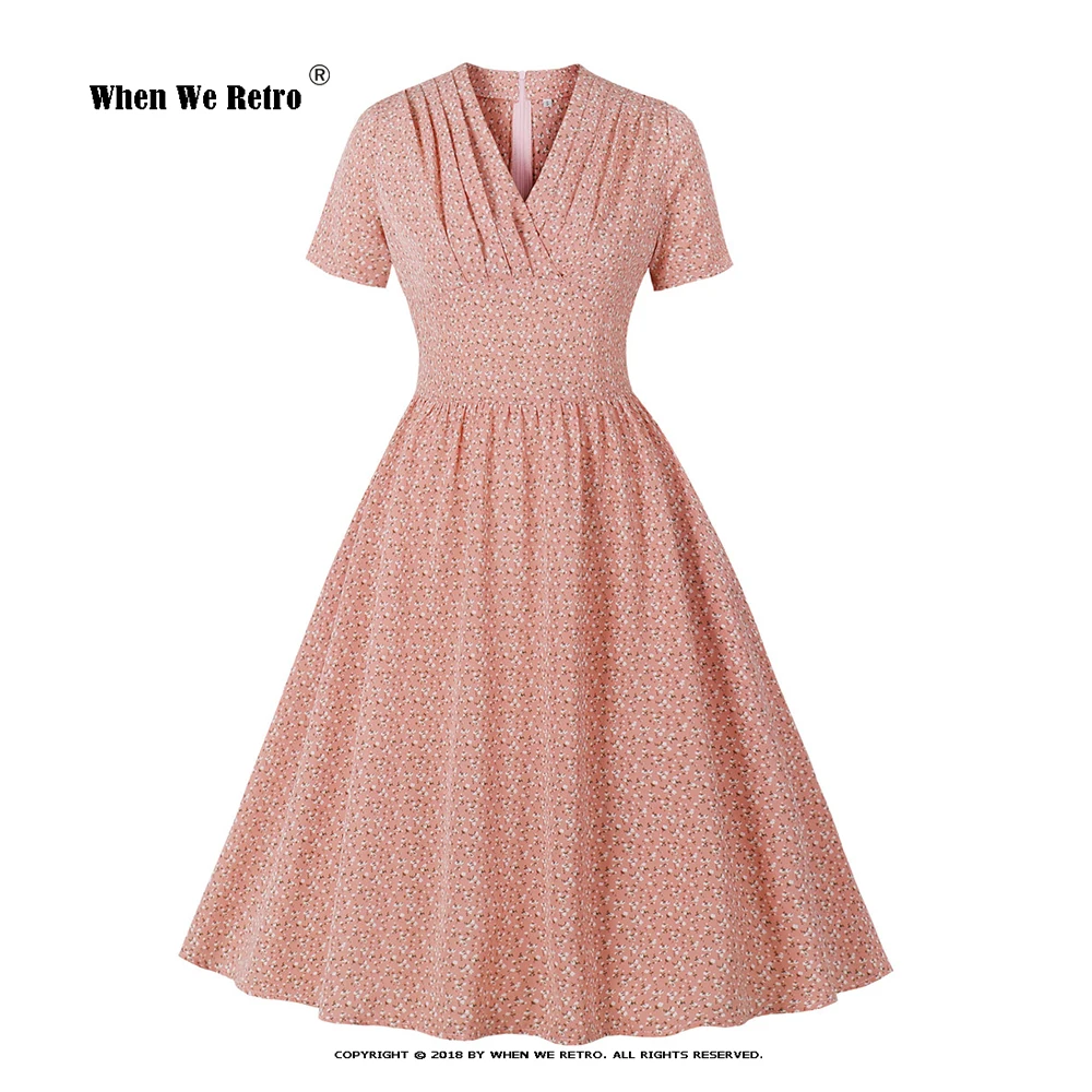 

Женское платье для отдыха в горошек, синее платье в горошек с отложным воротником и складками в виде рога, трапециевидная прилежная длинная ...