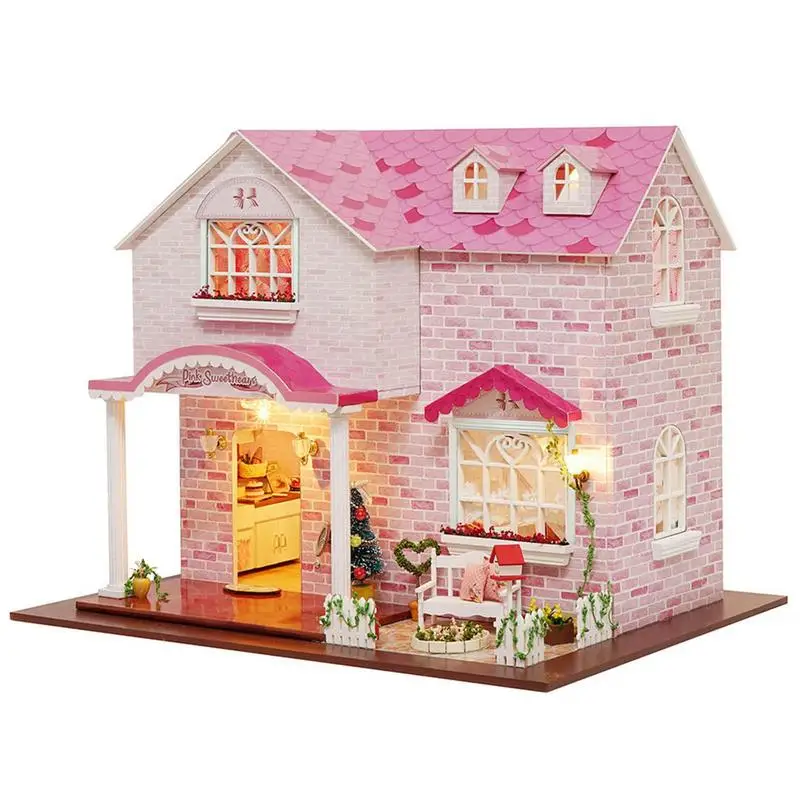 

Миниатюрный дом 3D «сделай сам», набор кукольного домика, миниатюрная модель чердака с мебелью и лампочками, картина, подарок для семьи, друзей, дома