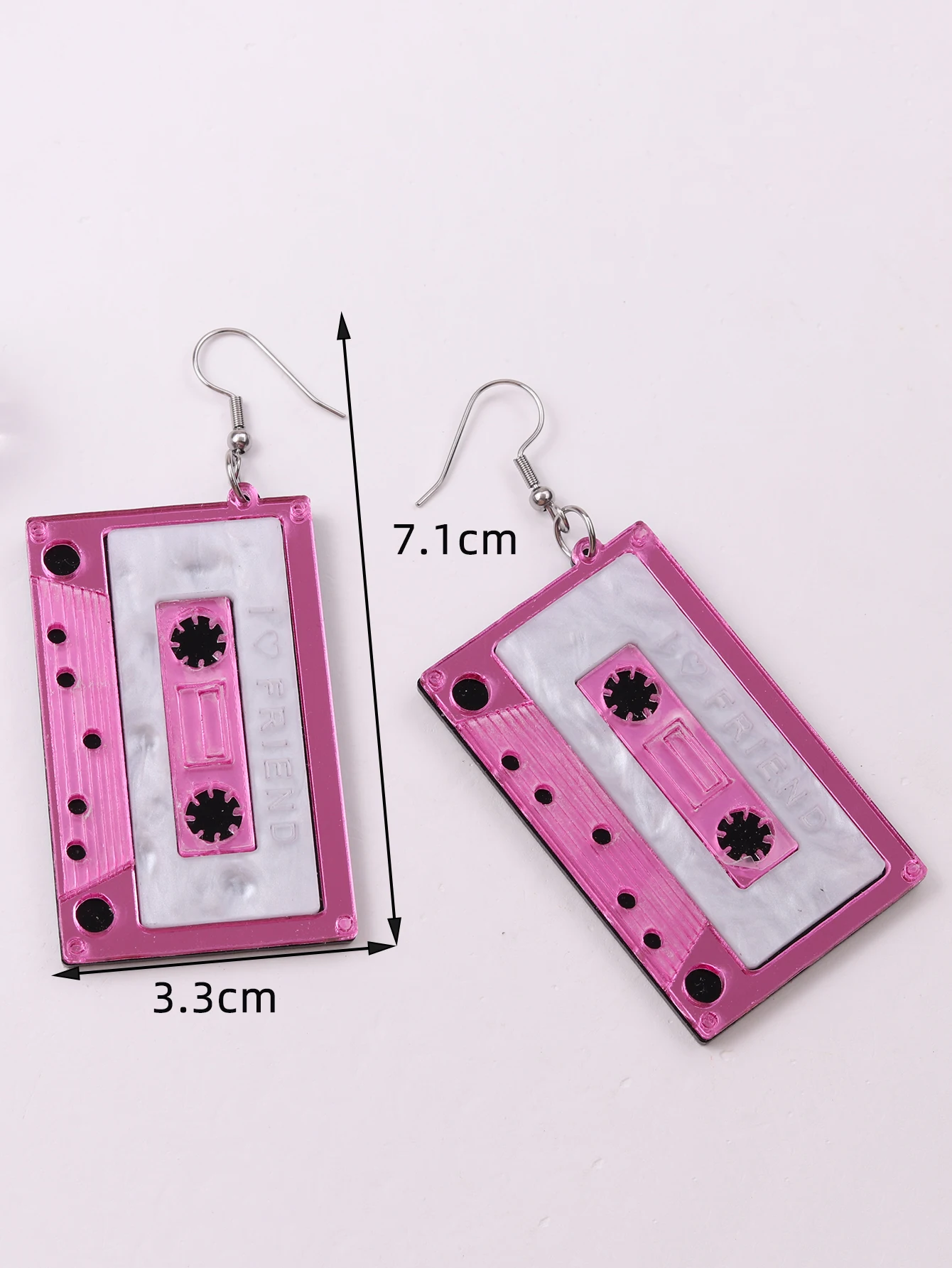 1 пара крупных ярко-красных акриловых сережек с молнией подходят для женщин