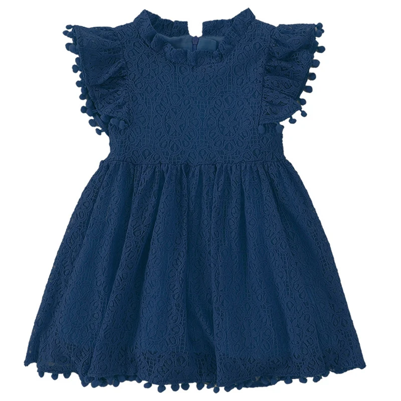 Летнее кружевное платье принцессы с цветами для девочек детские повседневные